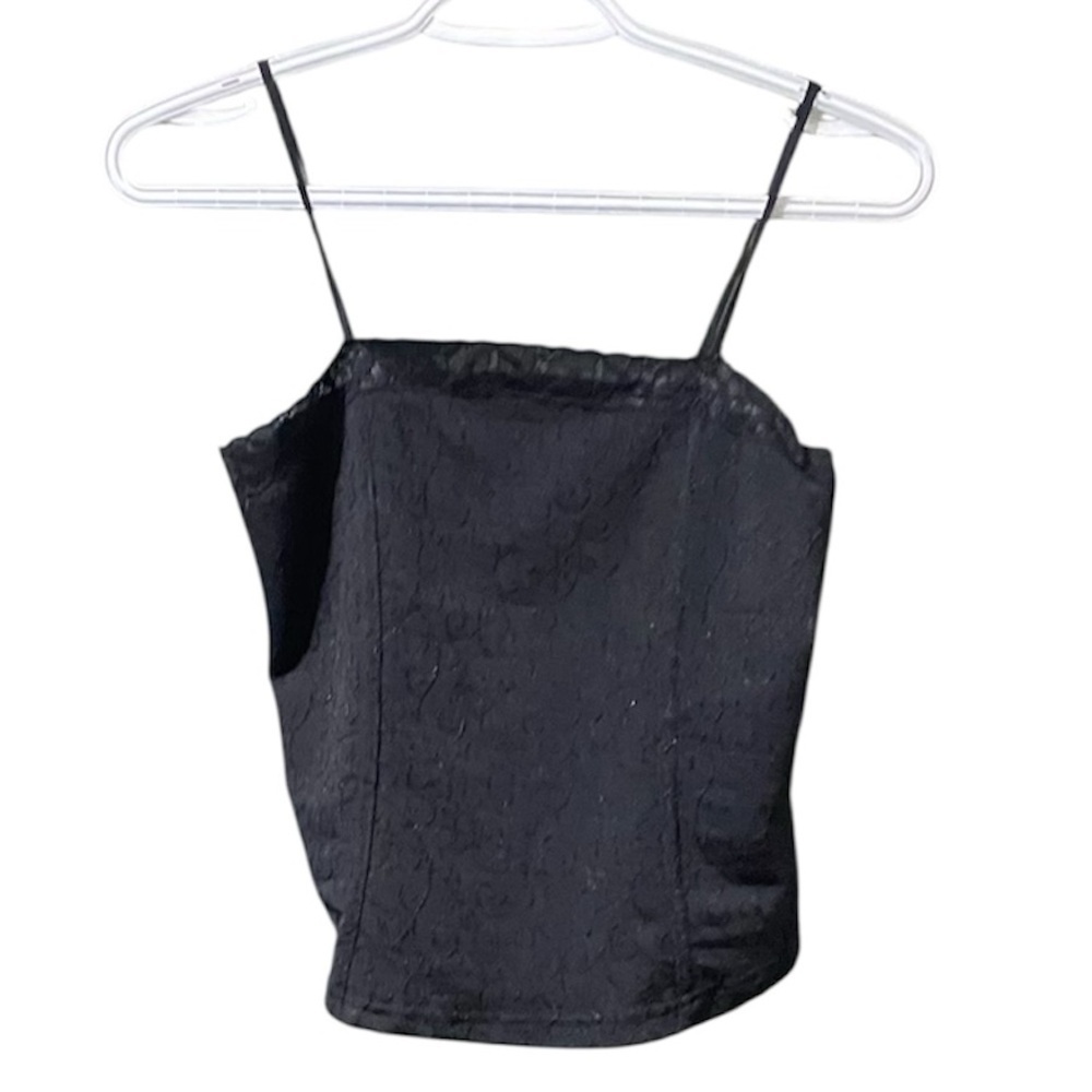 ✨ Gloria Vanderbilt Black Sparkly Spaghetti Strap Top | Size L🖤